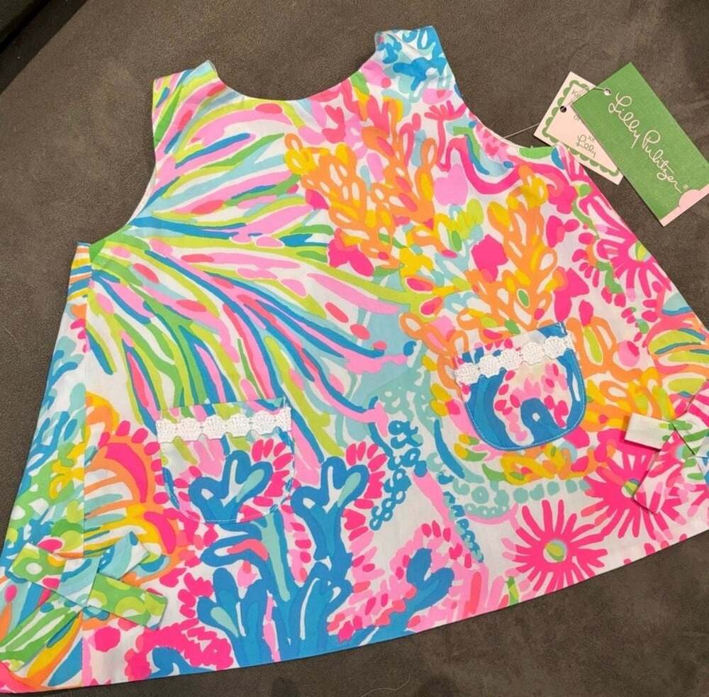 Lilly Pulitzer Baby Lilly Shift Dress Lovers Coral Size 3-6mos